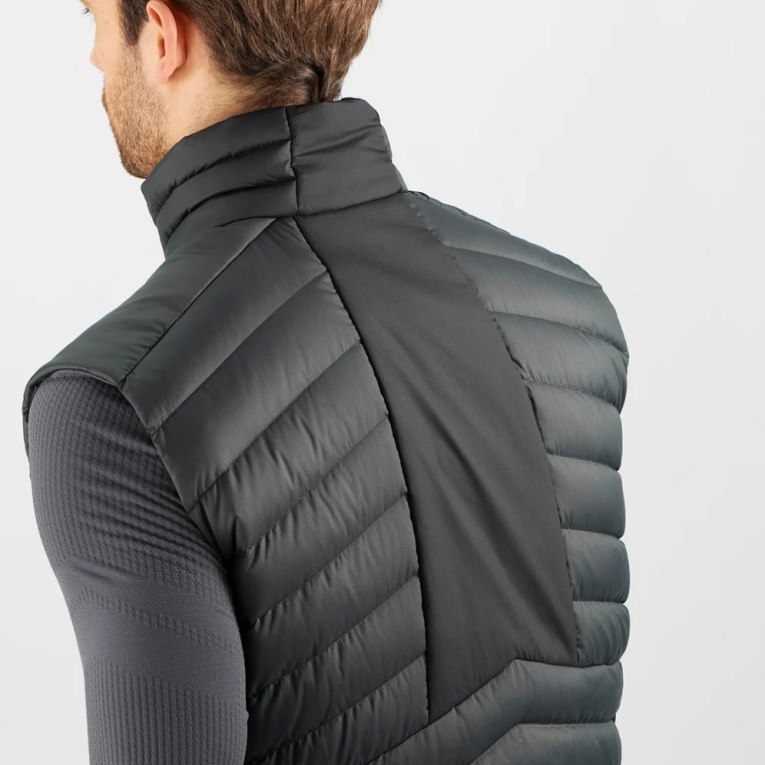 Pánské Zateplené Vesty Salomon Essential Xwarm Down Černé | CZ 31HZVPD